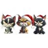 Grim Christmas Cats Trio Presents