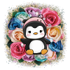 Cartoon Kawaii Penguin with Crown
