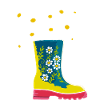 Bunter Gummistiefel mit Blumen