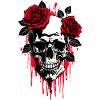 Skull with Roses Mystical Romantic