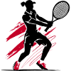 Tennis tennis player silhouette, red-black