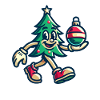 Merry Christmas Tree Retro Look
