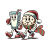 Joyeux Noël avec mascotte amusante