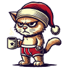 Funny Grumpy Christmas Cat