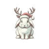 Mignon lapin renne Noël
