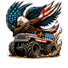 Patriotic Eagle on Monster Truck