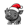 Rhino Christmas Cute