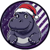 Nilpferd Weihnachten X-Mas