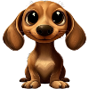 Dachshund Dog Big Eyes Comic
