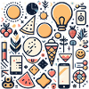 Bunte Icons und Symbole