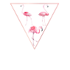 Rosa Flamingo-Dreieck-Design Pink Flamingo