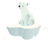 Träumender Eisbär auf einer Eisscholle