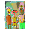 Illustration de trois amis « Dudes »
