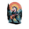 Punk-Einhorn mit Gitarre