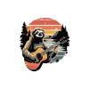 Sloth with guitar