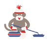 Sock Monkey Curling
