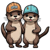 Two Cute Otter Buddies Buddies Forever