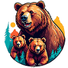 Grizzly mom with kids