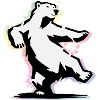 Dancing polar bear in stencil style