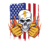 Électricien Crâne USA Drapeau