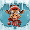 Winter magic with a cute giraffe