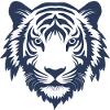 Black and white tiger head