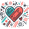 Heart painted by child