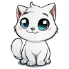 cute white cat, pet, kitten