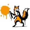 Graffiti-Fuchs im kreativen Stencil-Stil