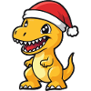 Dinosaur T-Rex Christmas Cute