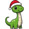Dinosaur Brontosaurus Christmas Cute