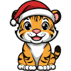 Tiger Christmas Cute