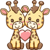 Couple de girafes Amour Saint-Valentin