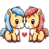 Couple de chevaux Amour Saint-Valentin