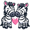 Couple de zèbres Amour Saint-Valentin