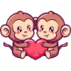 Monkey Couple Love Valentine's Day