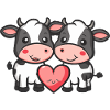 Cow Couple Love Valentine's Day