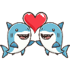 Couple de requins Amour Saint-Valentin