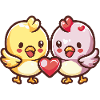 Poulet Couple Amour Saint-Valentin