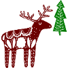 Deer with fir tree