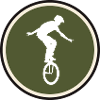 Unicycling penny-farthing