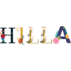 HILLA Name mit Blumen geschmückt
