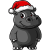 Hippopotamus Christmas