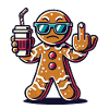 Omino di pan di zenzero di Natale con dito medio