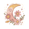 Boho Moon und Blumen