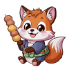 Kawaii Fox with Hanami Dango