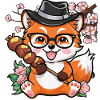 Kawaii Fox with Hanami Dango