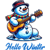 Snowman Guitar Winter