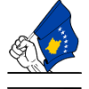 Flagge Kosovo transparenter Fausttextraum