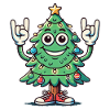 Lustiger Weihnachtsbaum Mit Rockhand